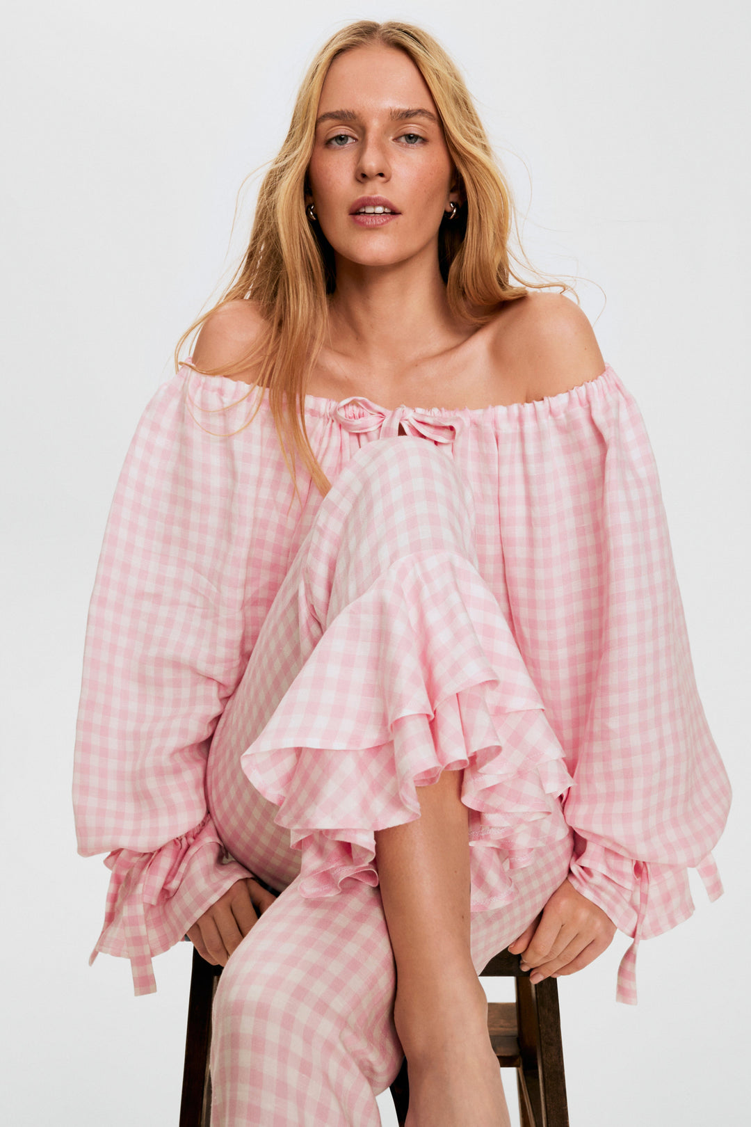 Блуза Cha-Cha у рожеву клітинку