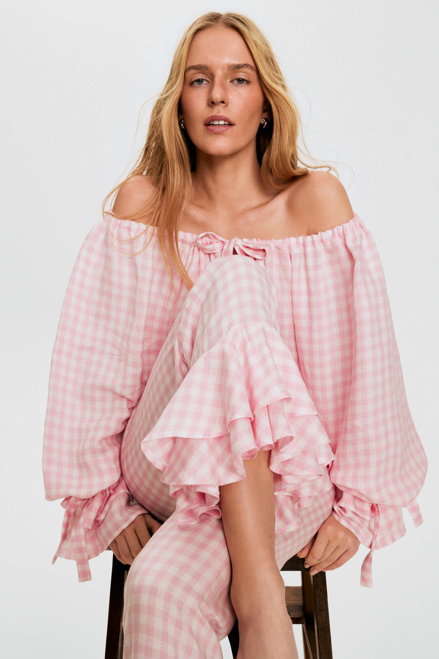 Блуза Cha-Cha у рожеву клітинку