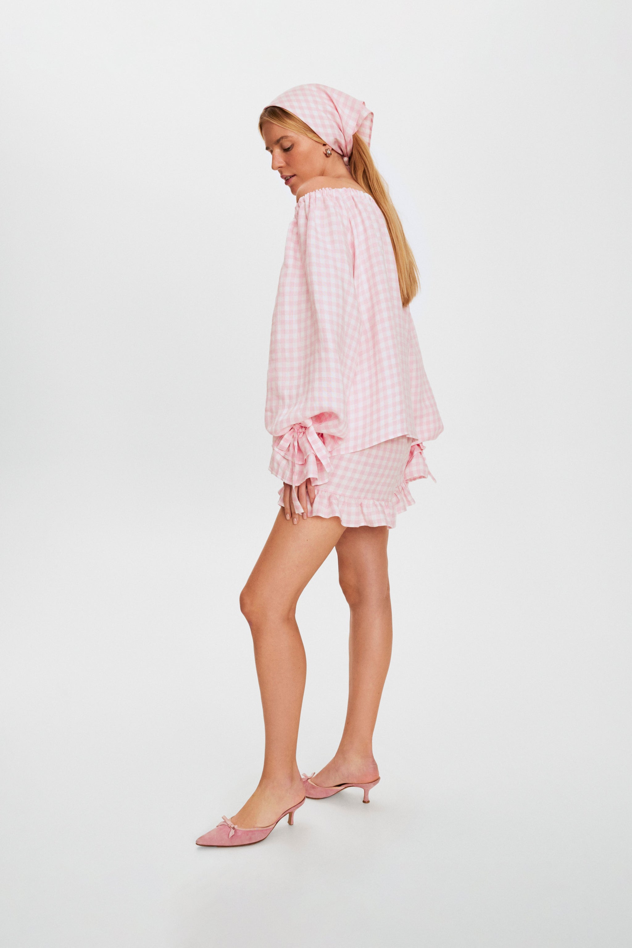 Блуза Cha-Cha у рожеву клітинку