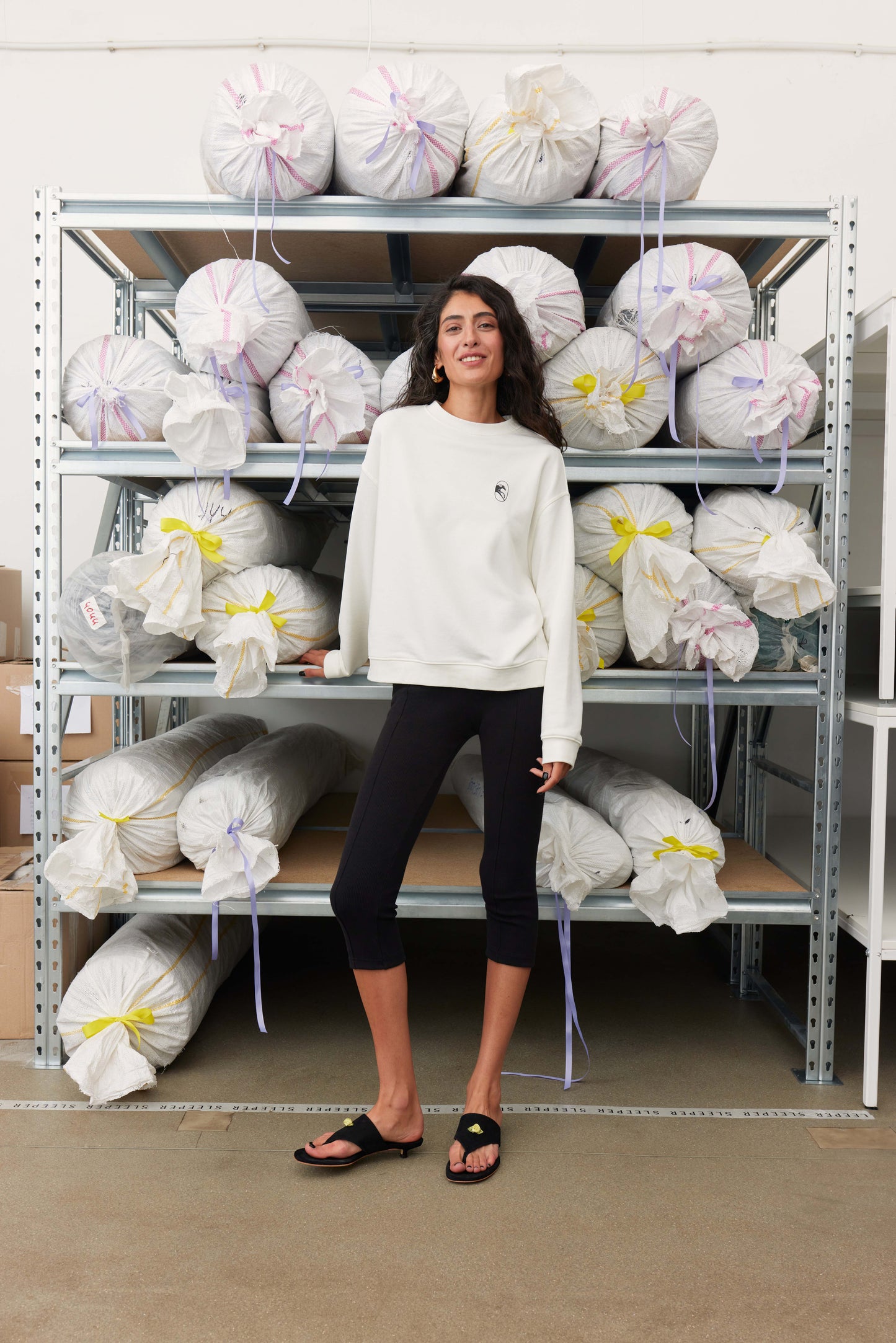 Світшот з еластичного бавовняного джерсі білого кольору