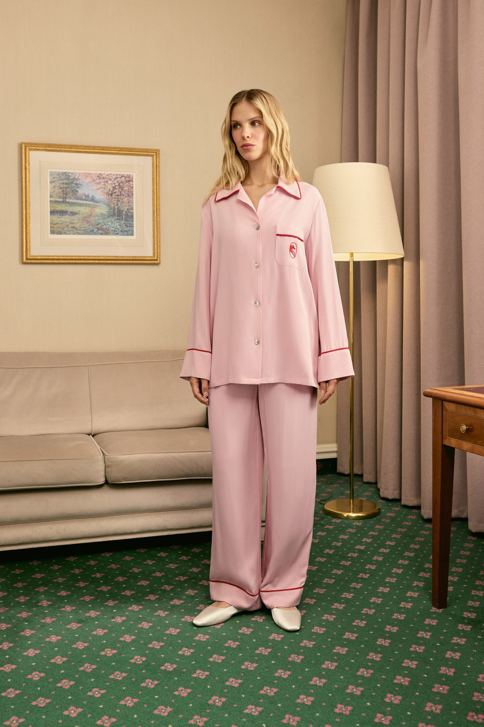 Піжамні Брюки Finnegan Unisex у Рожевому