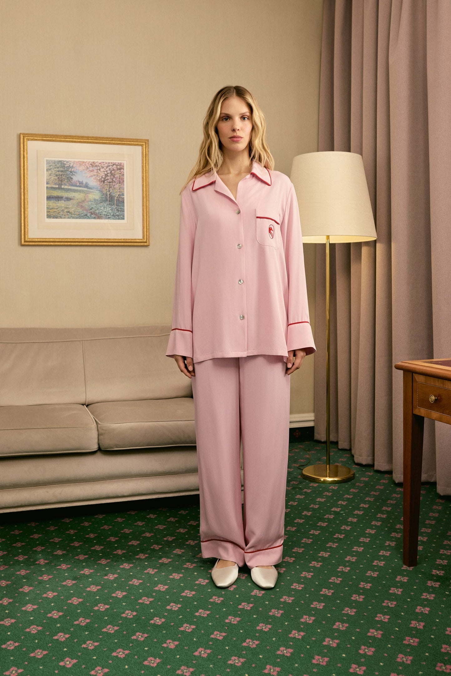 Піжамні Брюки Finnegan Unisex у Рожевому