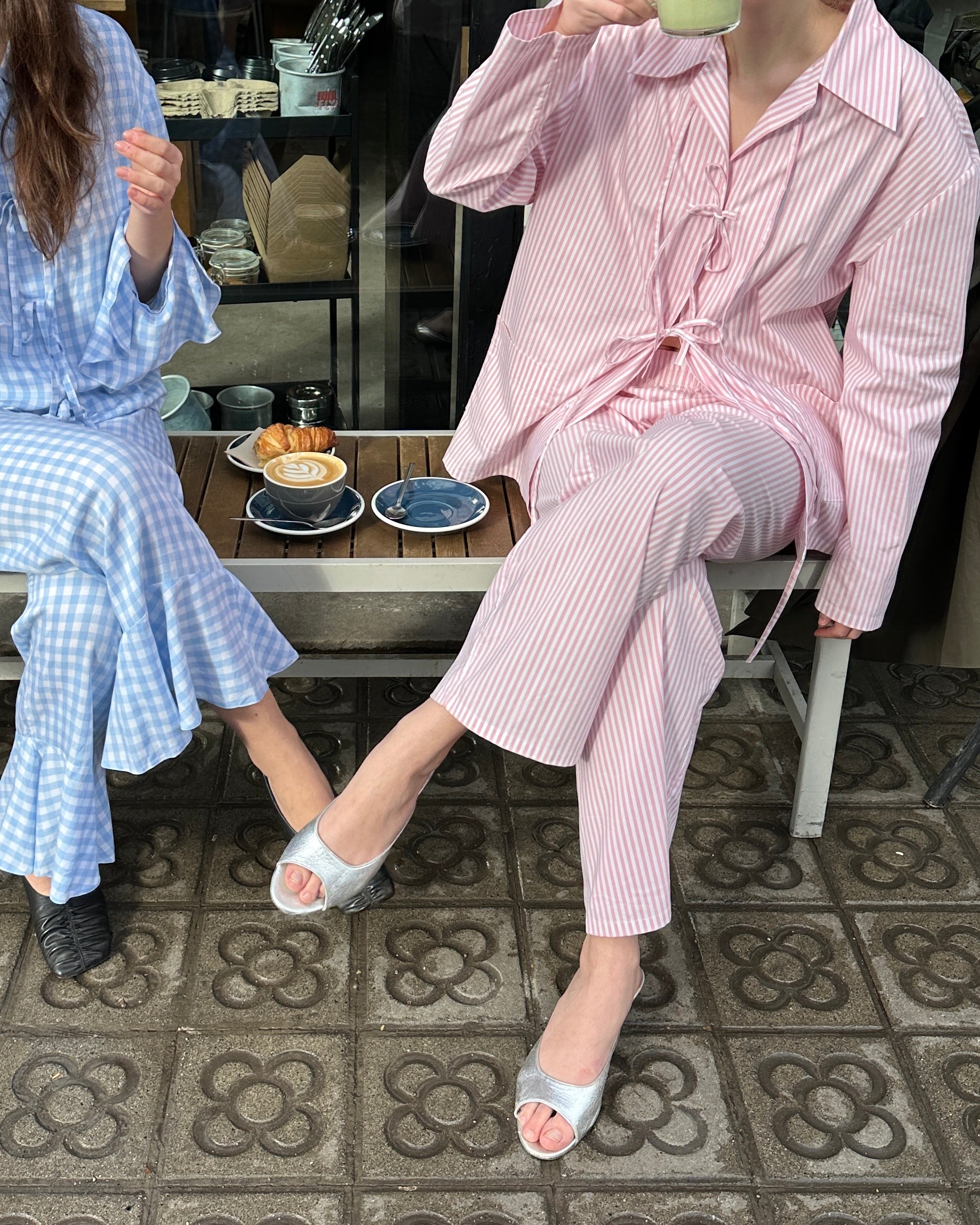 Cotton-Poplin піжама Lyra в рожеву смужку