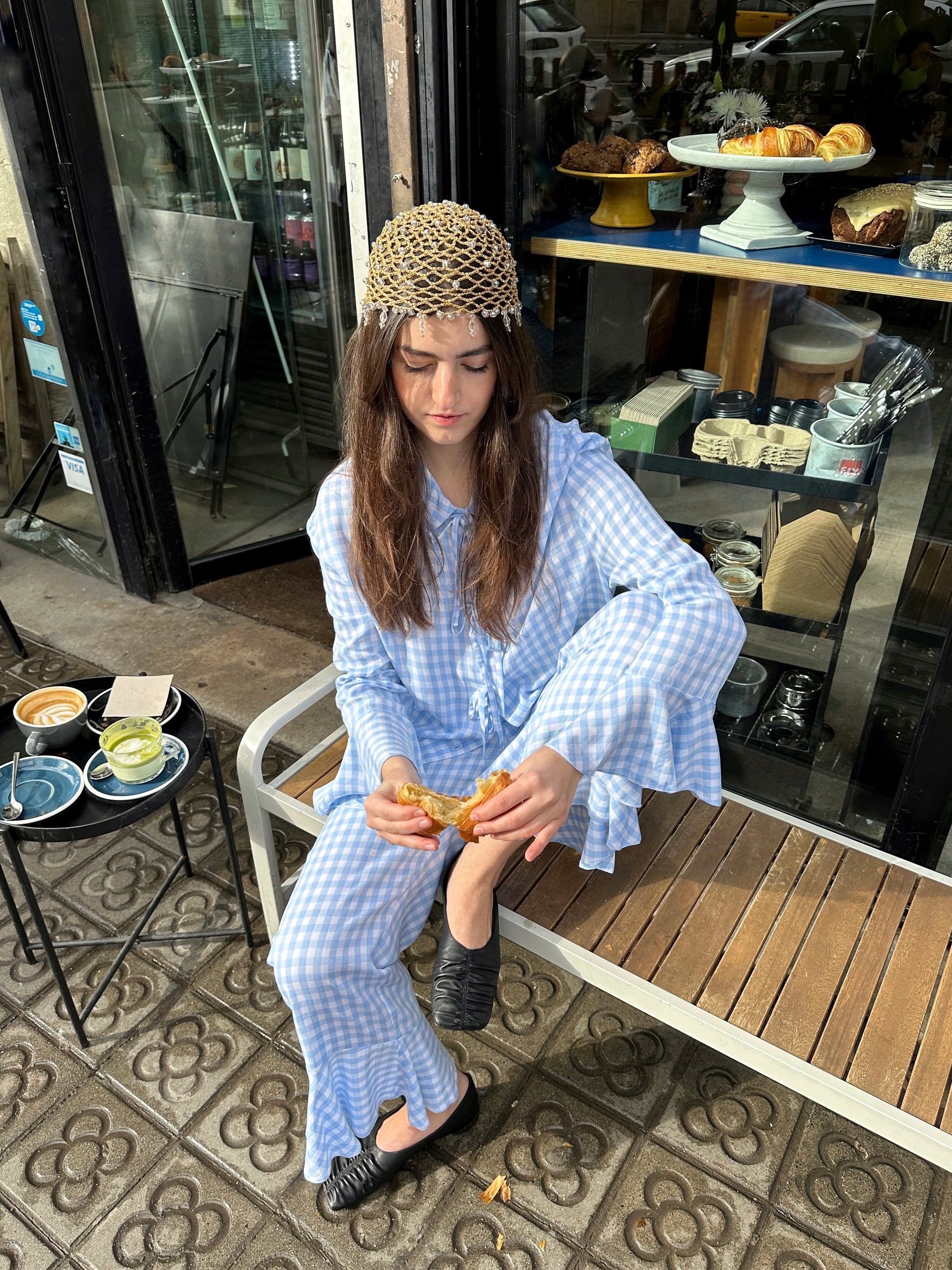 Піжама Nebula з бантиками в блакитну клітинку