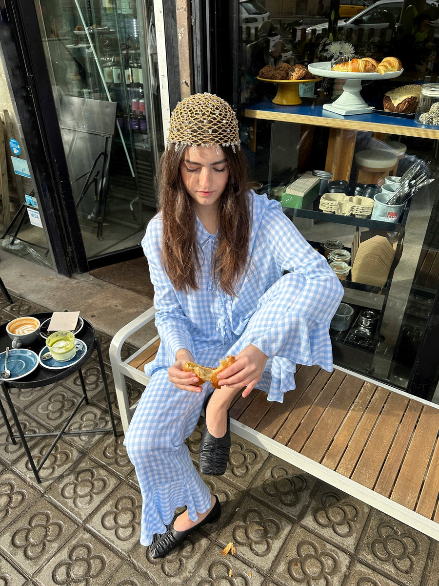 Піжама Nebula з бантиками в блакитну клітинку