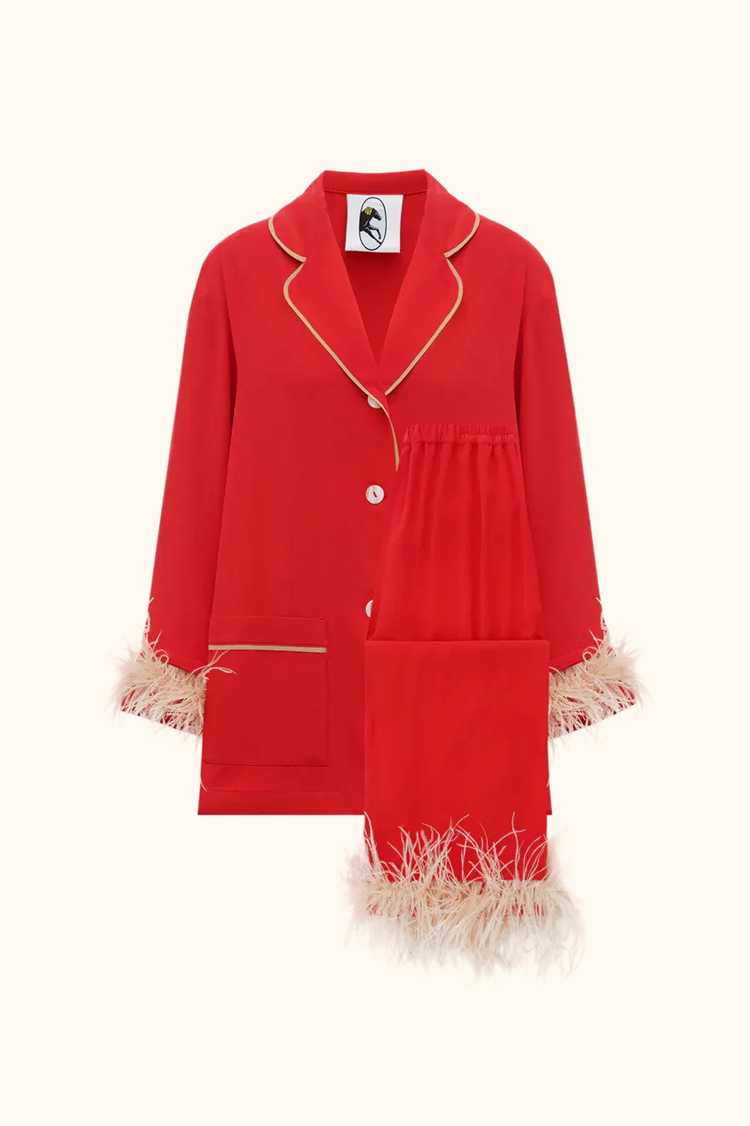 Комплект Party Pajama зі знімним пір’ям у червоному