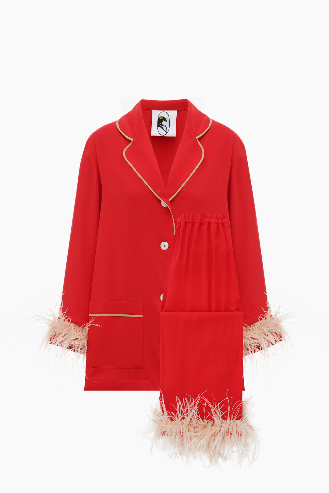Комплект Party Pajama зі знімним пір’ям у червоному