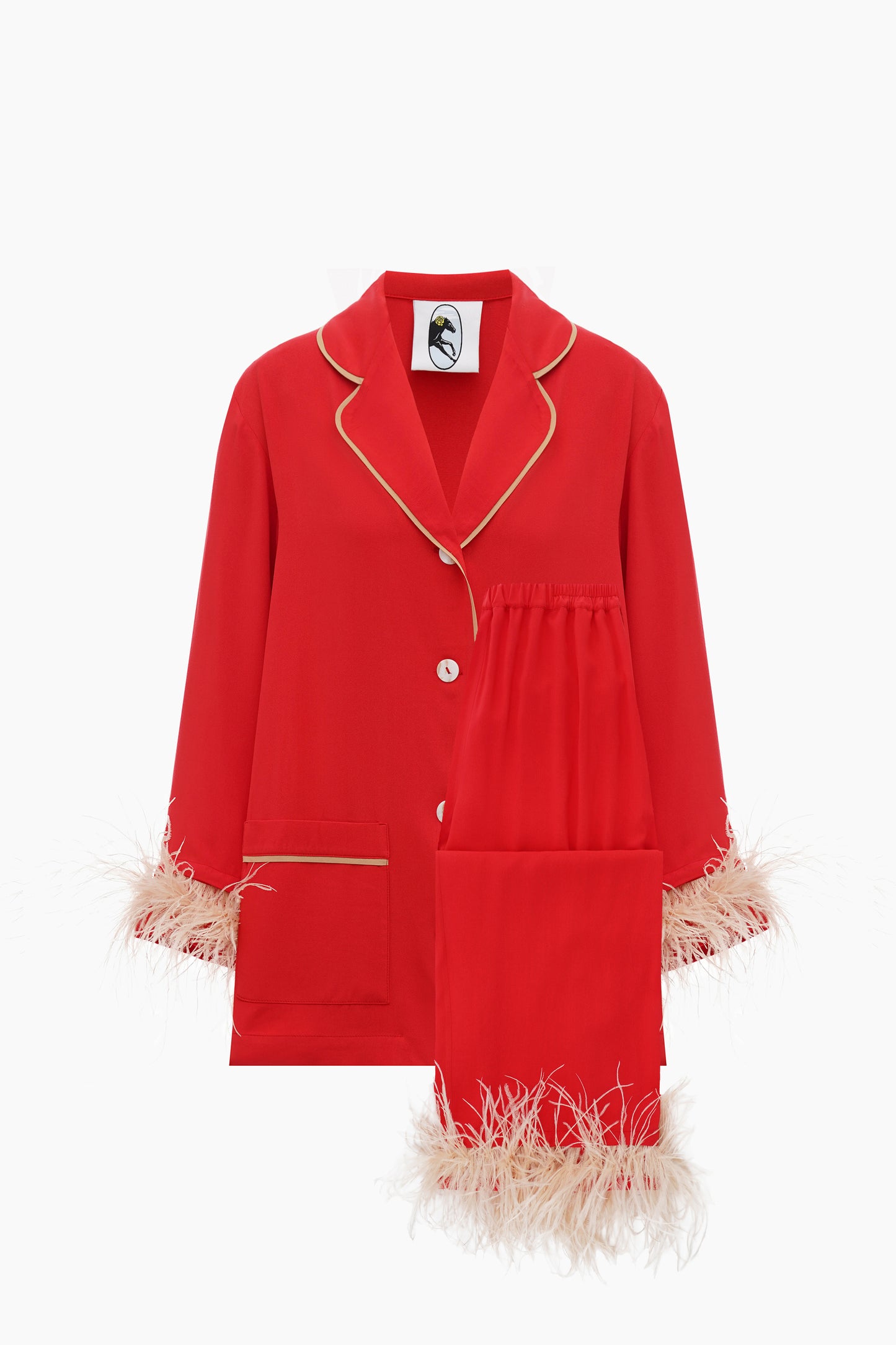 Комплект Party Pajama зі знімним пір’ям у червоному
