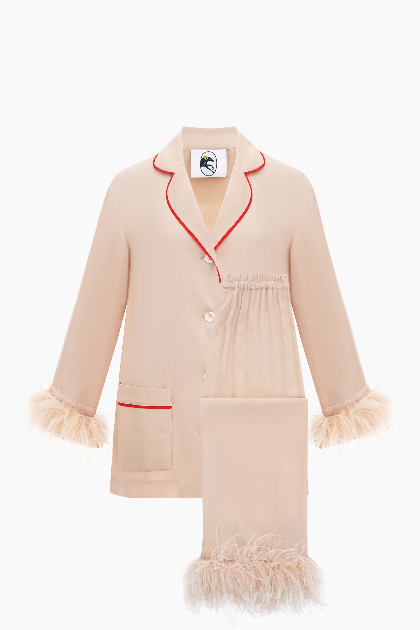 Комплект Party Pajama зі знімним пір'ям у бежевому