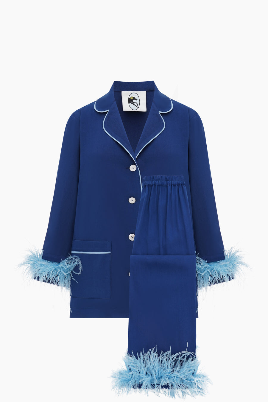 Комплект Party Pajama зі знімним пір'ям у синьому