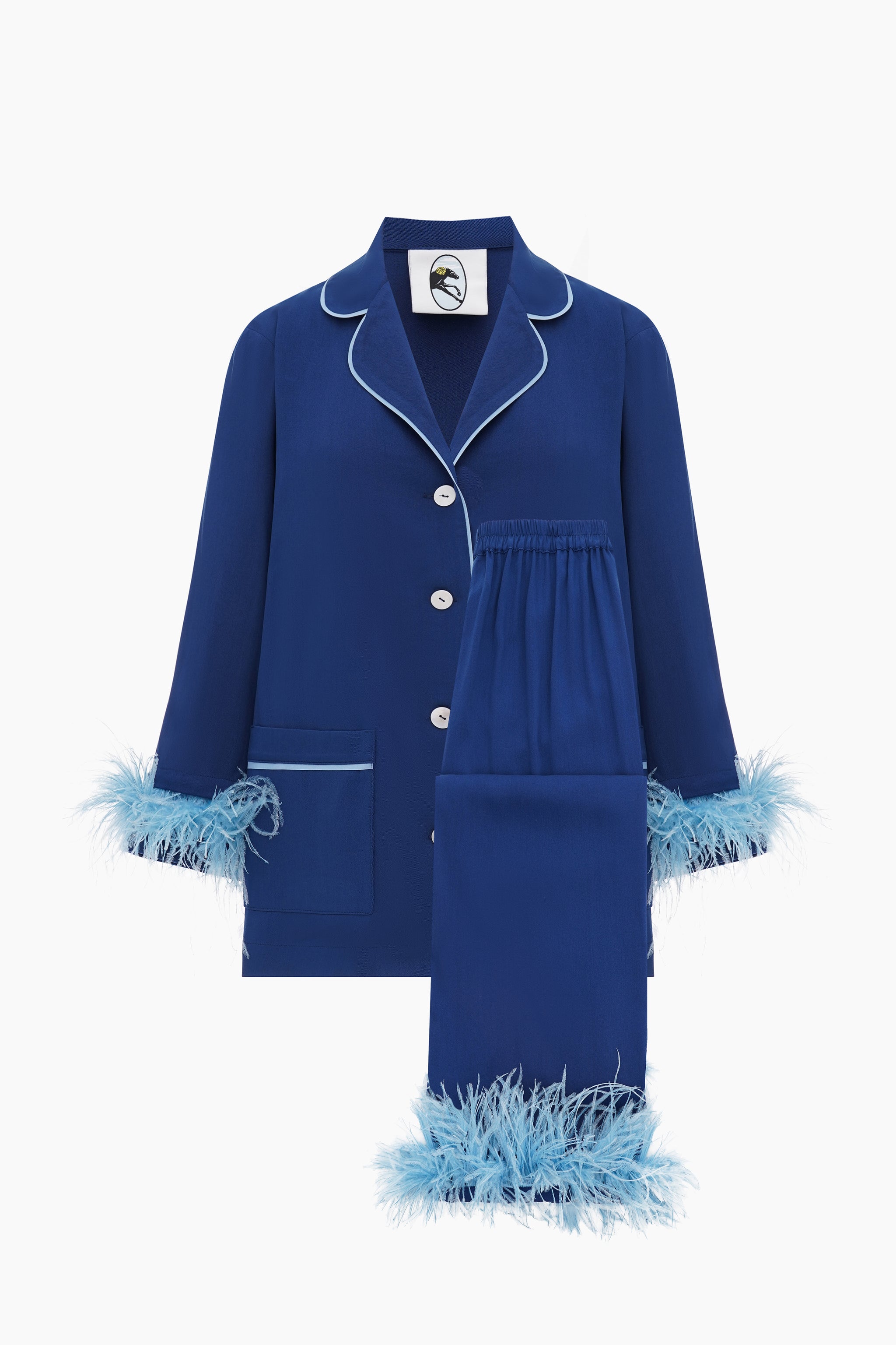 Комплект Party Pajama зі знімним пір'ям у синьому