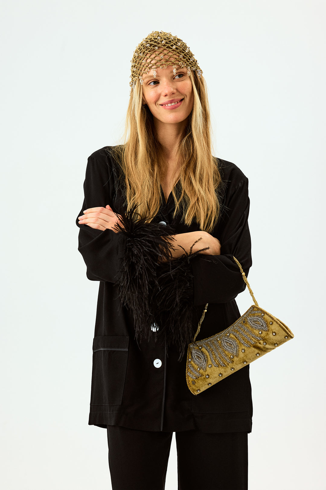 Чорний Комплект Party Pajamas з Подвійним Пір’ям