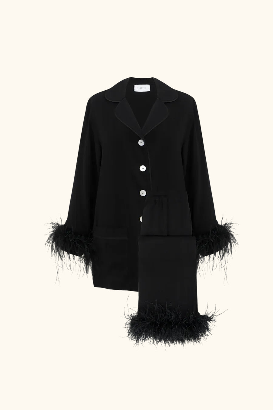 Чорний Комплект Party Pajamas з Подвійним Пір’ям