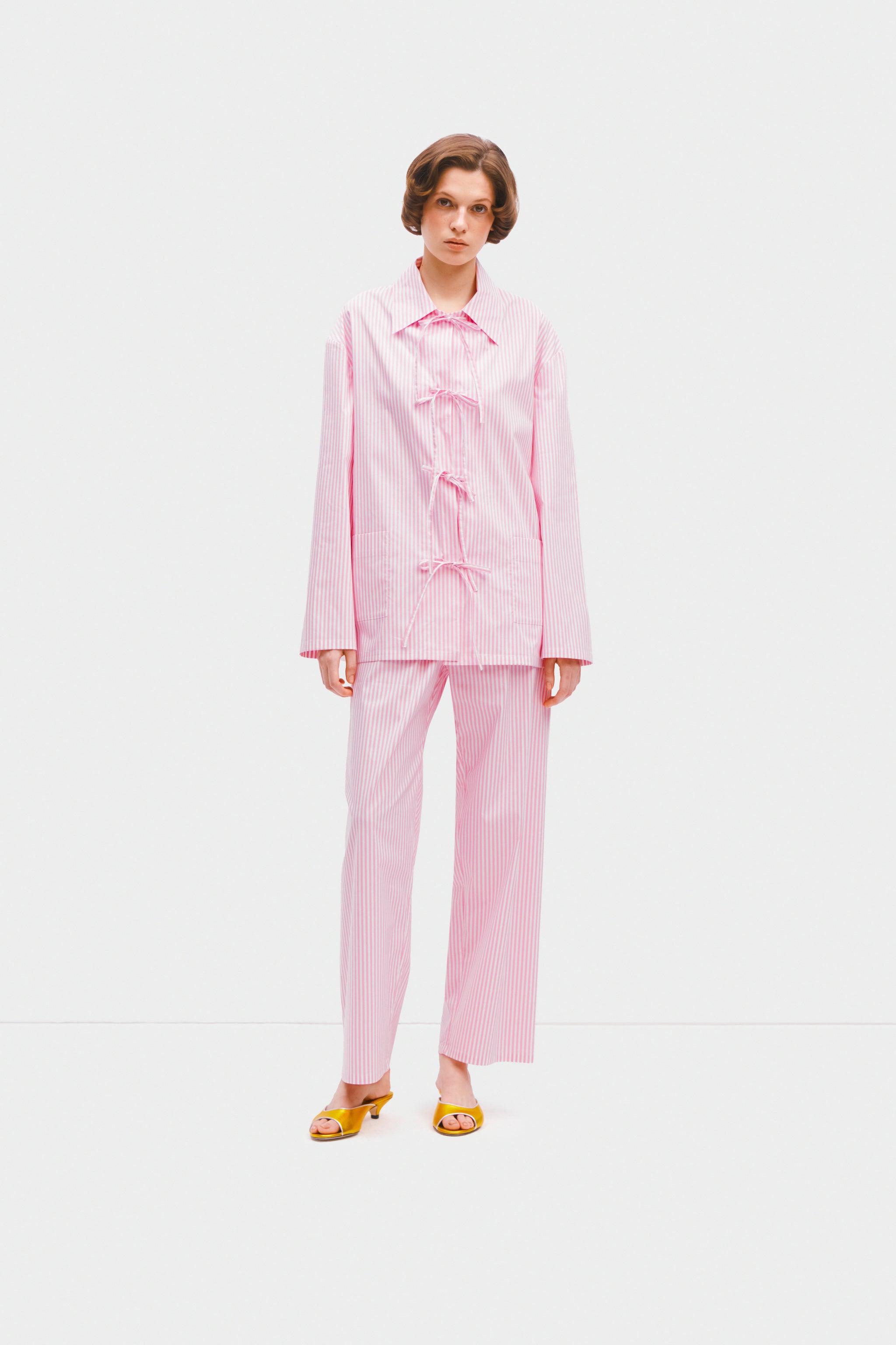 Cotton-Poplin піжама Lyra в рожеву смужку