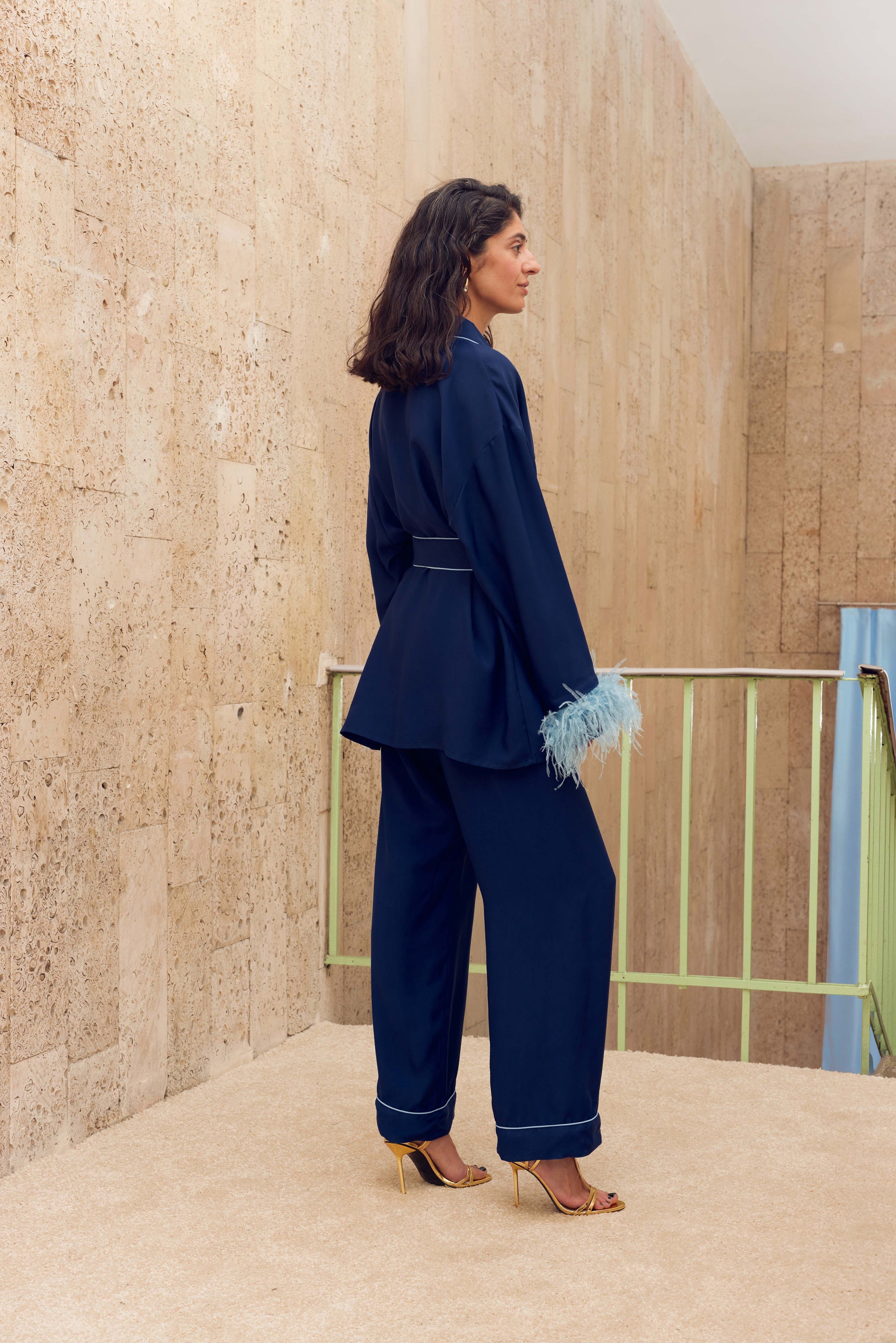 Комплект Miss Cat зі знімним пір'ям темно-синього кольору