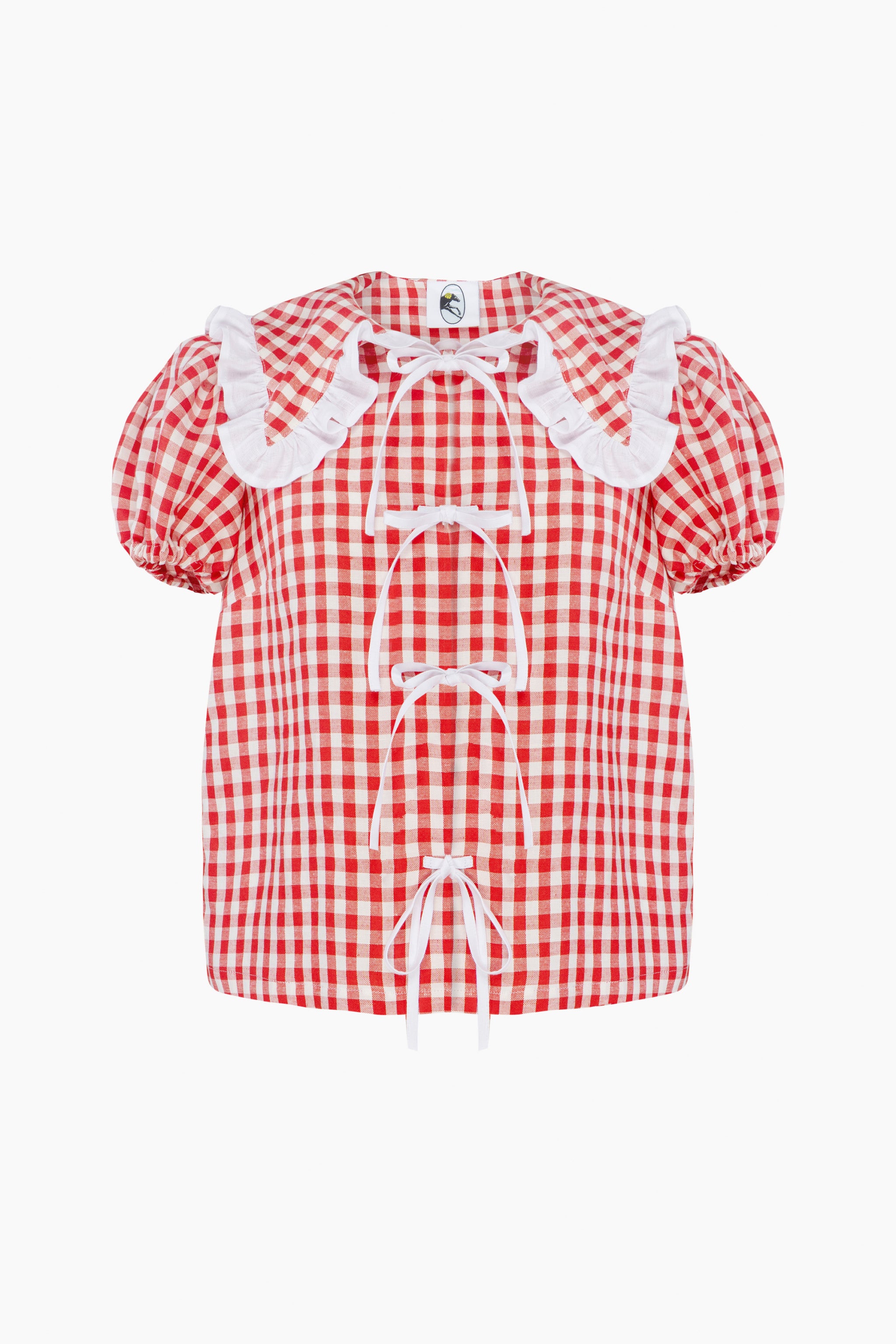 Лляна сорочка Puff у червону клітинку
