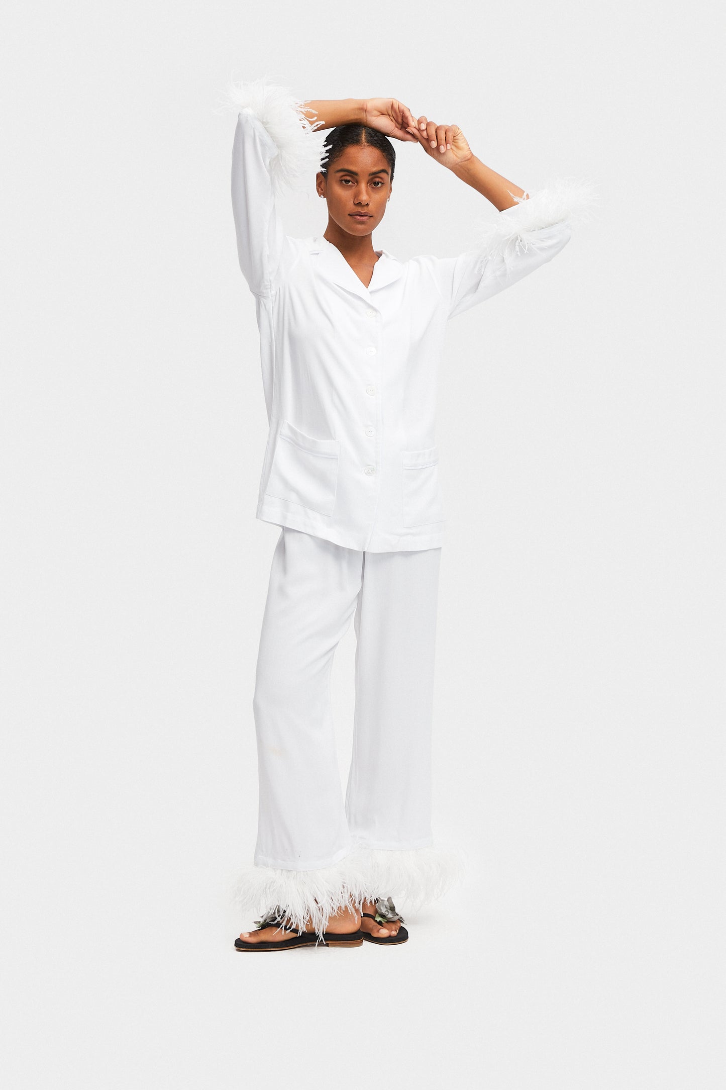 Білий Комплект Party Pajamas з Подвійним Пір’ям